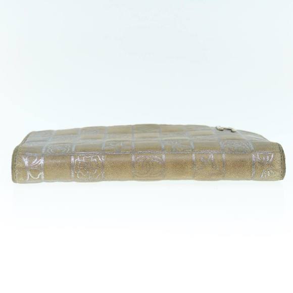 CHANEL Icon Line Wallet Leather Silver CC Auth 61875 - Picture 6 of 16